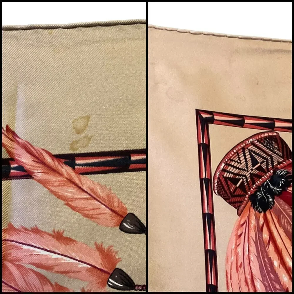 Hermes Vintage BRAZIL Feather Motif Silk Scarf 90cm Square - Picture 10 of 15